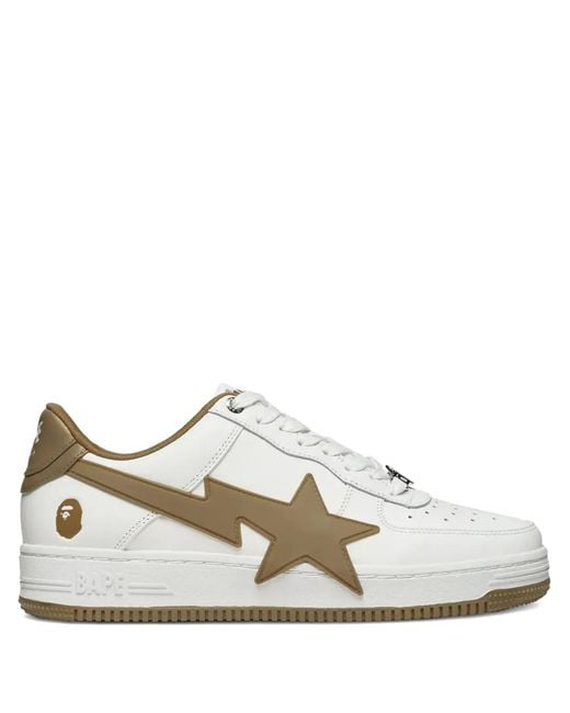 A Bathing Ape White Bape Sta Os 2 Star-Detail Sneakers for men