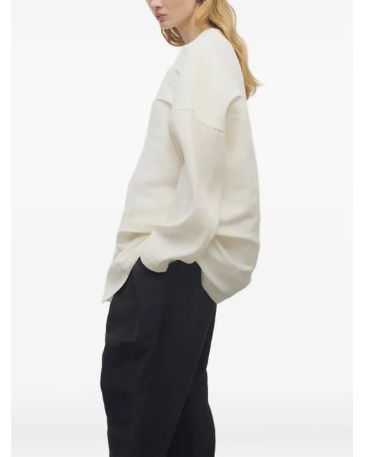 The Row White Elke Silk Oversized Jacket