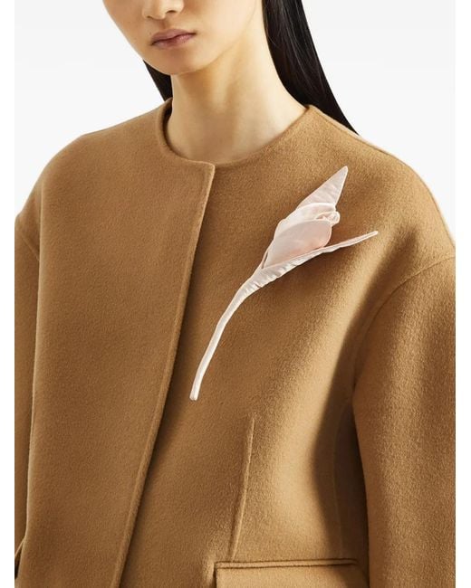 Erdem Natural Tulip-Brooch Jacket