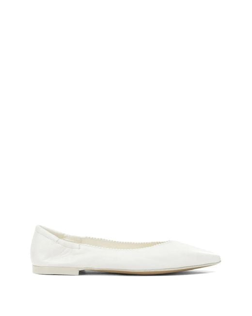 Pomme D ́Or White Ballerines Élastiquées À Bout Pointu