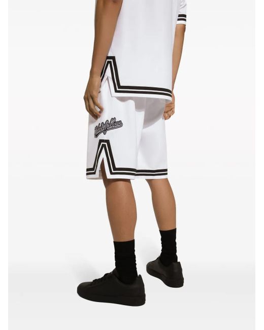 Dolce & Gabbana Katoenen Trainingsshorts Met Logoprint in het White voor heren