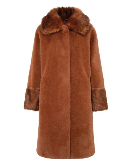 Unreal Fur Brown Timeless Faux-Fur-Trim Coat