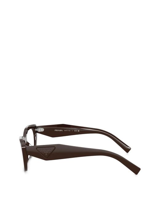 Prada Brown Clear-Lense Glasses