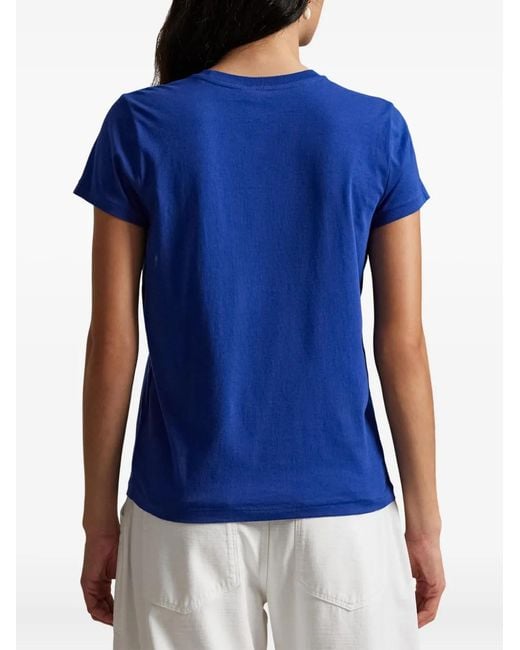 Polo Ralph Lauren Blue T-Shirt Mit Polo Pony