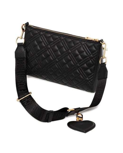 Love Moschino Black Quilted Logo Cross-Body Bag
