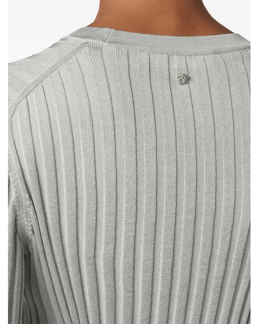 Pull À Design Côtelé Versace en coloris Gray