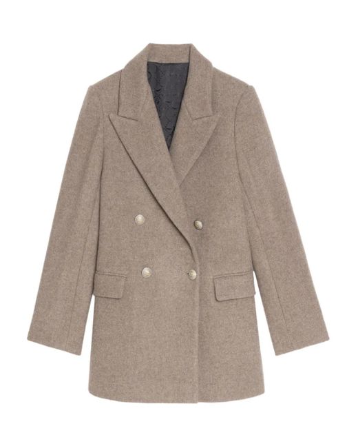 Zadig & Voltaire Gray Miew Double-Breasted Buttoned Coat