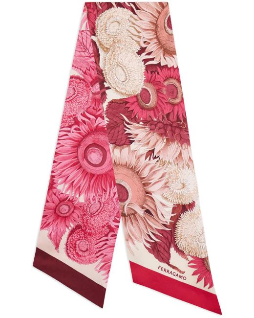 Ferragamo Red Sunflower Print Bandeau
