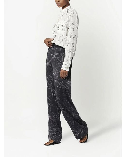 Equipment Gray Silk Star-Print Shirt