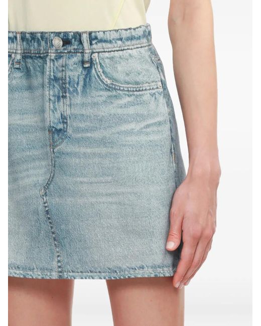 Minijupe En Jean À Effet Usé Rag & Bone en coloris Blue