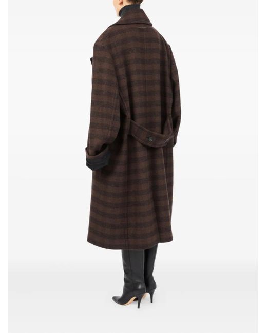 Abrigo a cuadros MM6 by Maison Martin Margiela de color Brown