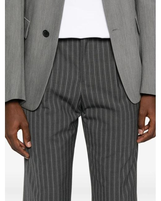 sunflower Gray Pinstripe Tailored Trousers for men