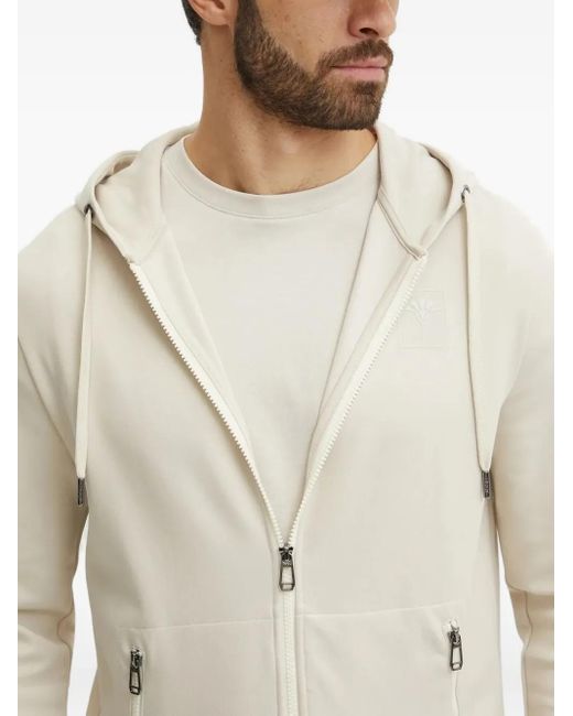 Joop! Natural Zip-Up Drawstring Hoodie for men