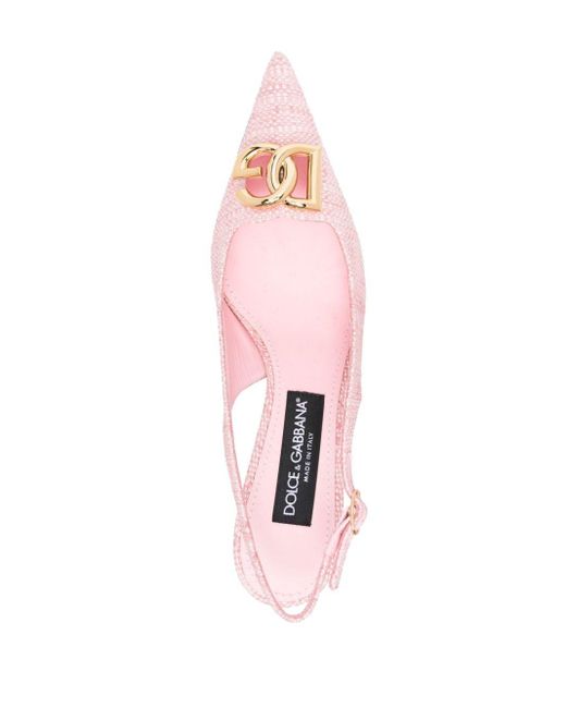 Dolce & Gabbana Pink Dg Logo Slingback