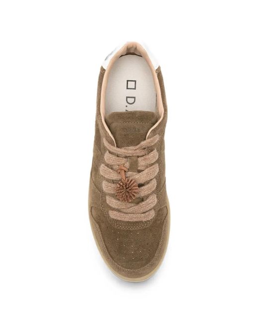 Date Brown Court 2.0 Logo-Embossed Suede Sneakers for men