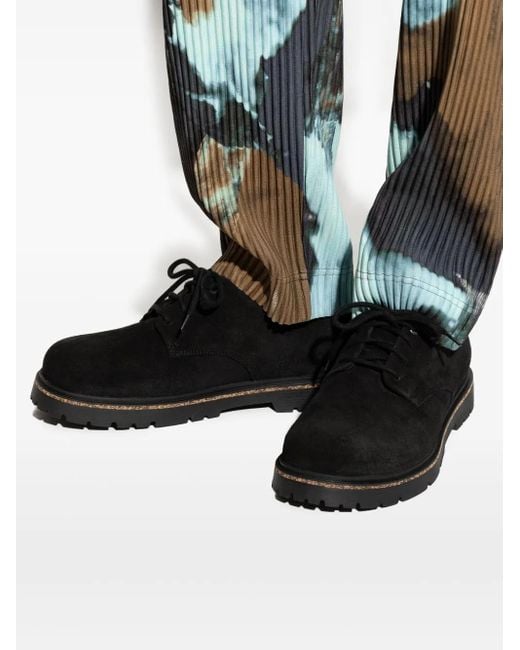 Birkenstock Black Highwood Lace-Up Suede Derby Shoes for men