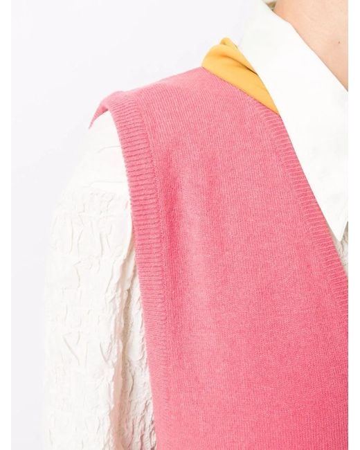 Jejia Pink Knot-Detail Knit Vest