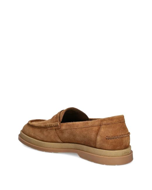 HUGO Brown Suede Loafers for men