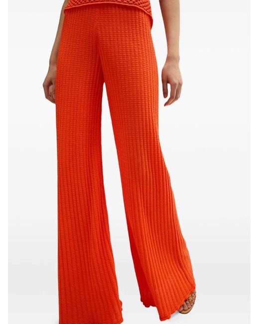 MACCAPANI Red Bouncy Ribbed Trousers