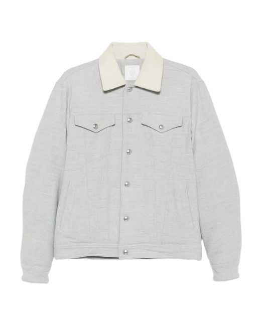 Eleventy Gray Collared Wool Jacket for men