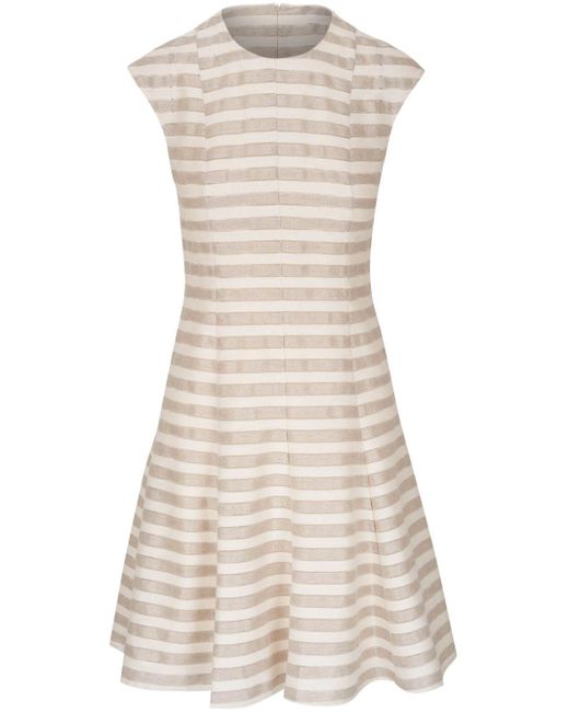 Akris Punto Natural Striped Flared Dress
