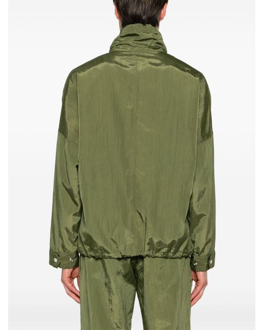 Song For The Mute Green Zip-up Crinkled Jacket for men