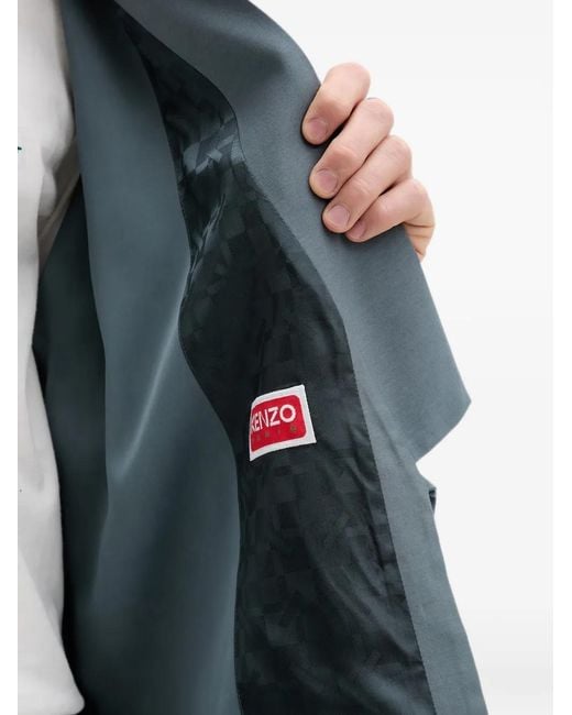 KENZO Blue Kimono-Style Wrap Jacket for men