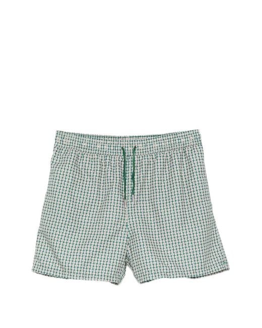 Jonathan Simkhai Blue Geometric-Print Drawstring Swim Shorts for men