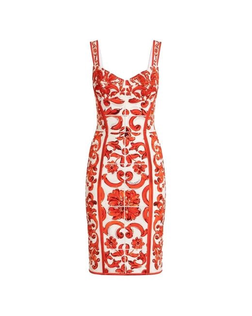 Dolce & Gabbana Red Silk Cocktail Dress