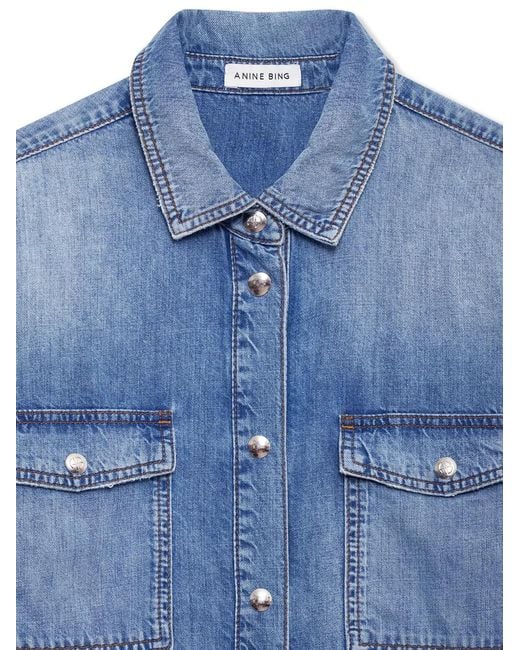 Anine Bing Blue Paxton Shirt