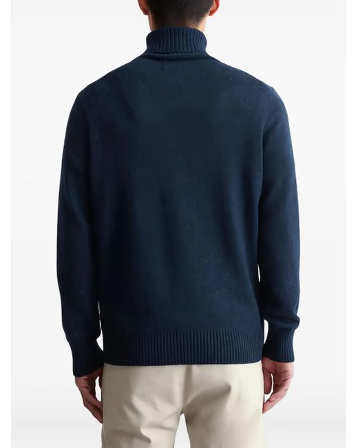Marc O' Polo Blue Ribbed Turtleneck Sweater for men
