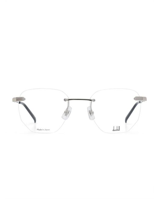 Dunhill White Thin-Arms Frameless Glasses