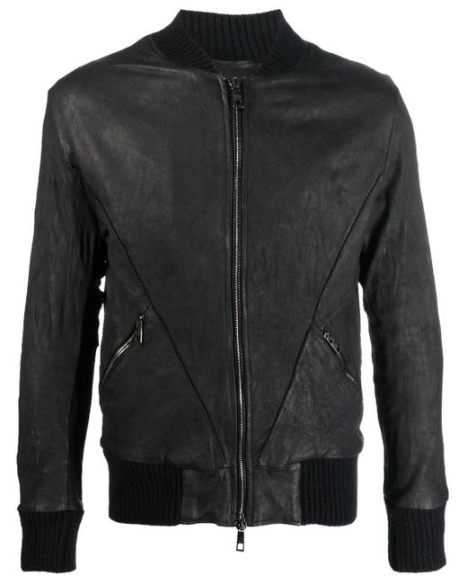 Giorgio Brato Calf Leather Zipped Jacket in Black for Men | Lyst