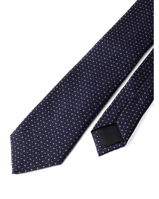 Prada Blue Patterned Silk Tie for men