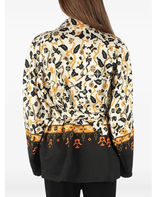 Maison Margiela Multicolor Geometric-Patterned Belted Jacket