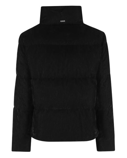Herno Black Short Velvet Down Jacket