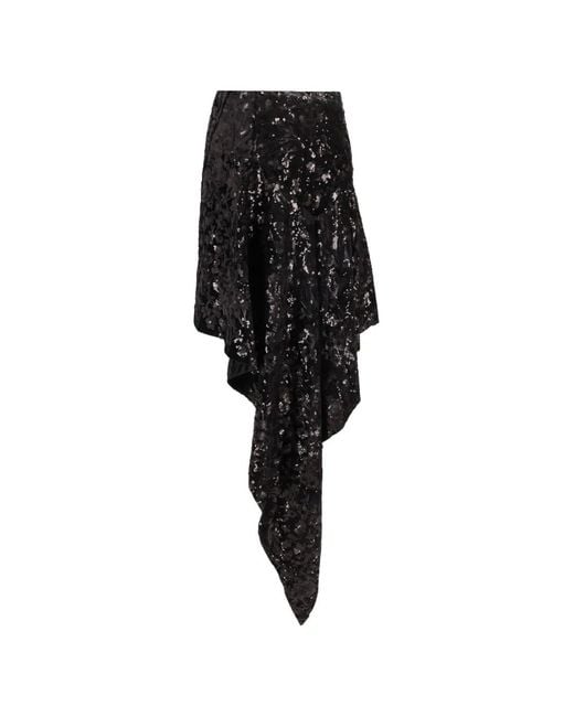 Niccolò Pasqualetti Black Cascata Sequined Skirt