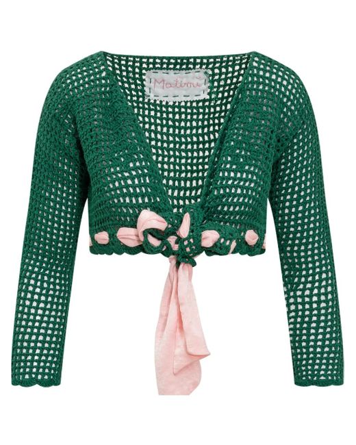 Matimì Green Knot-Detail Blouse