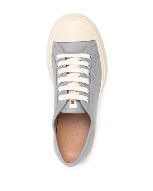 Marni White Pablo Leather Flatform Sneakers