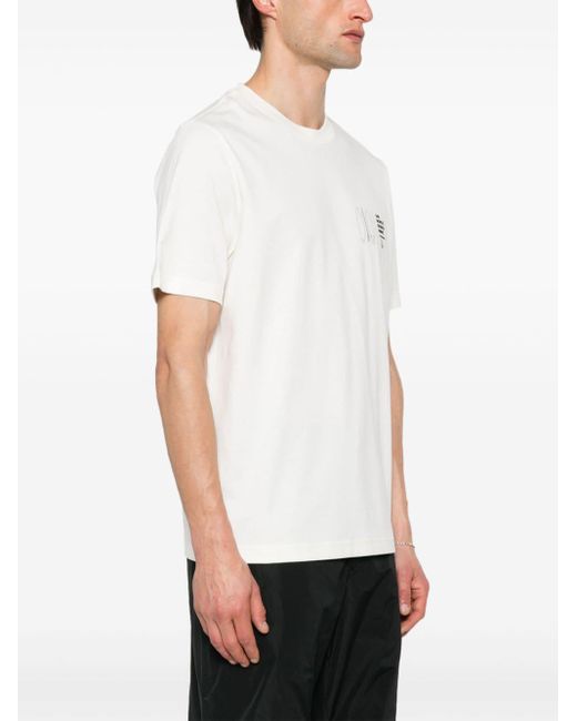 Moncler White Logo-print Cotton T-shirt for men