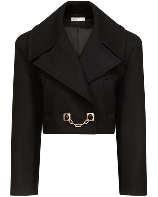 Area Black Cropped-Jacke Mit Kettendetail