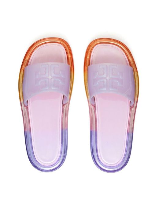 Tory Burch Bubble Jelly Slides in White | Lyst
