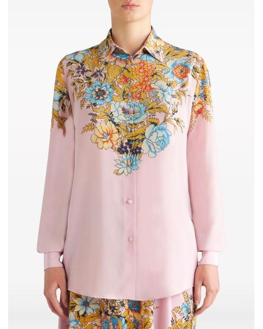 Etro Pink Flowered Shirt