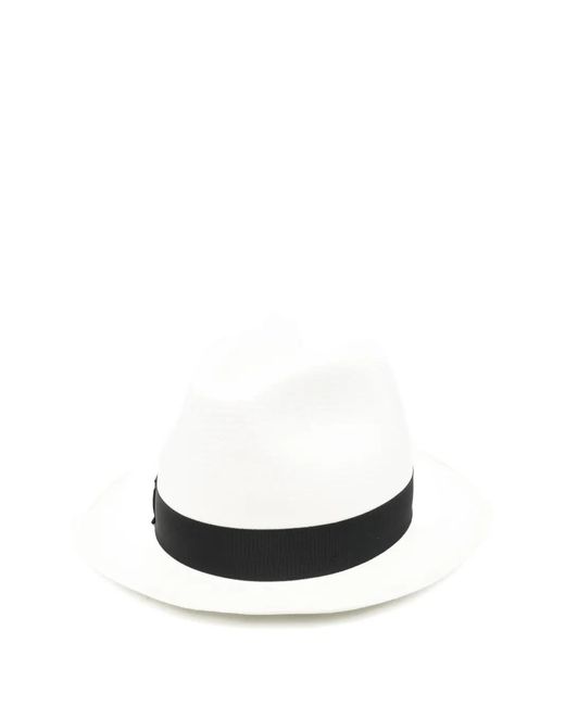 Borsalino White Logo Fedora Hat