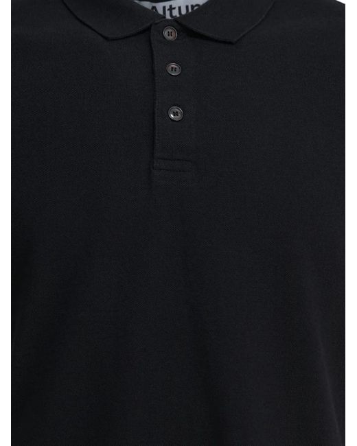 Altum Black Short-Sleeve Buttoned Polo Shirt for men