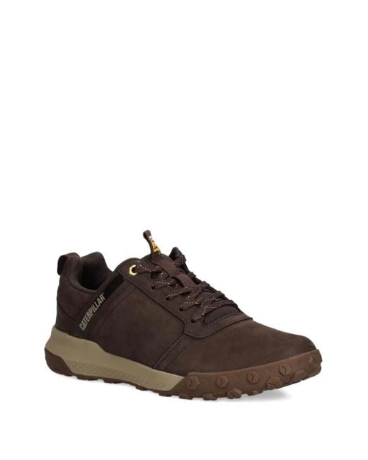 Caterpillar Brown Hex Ready Leather Lace-Up Sneakers for men