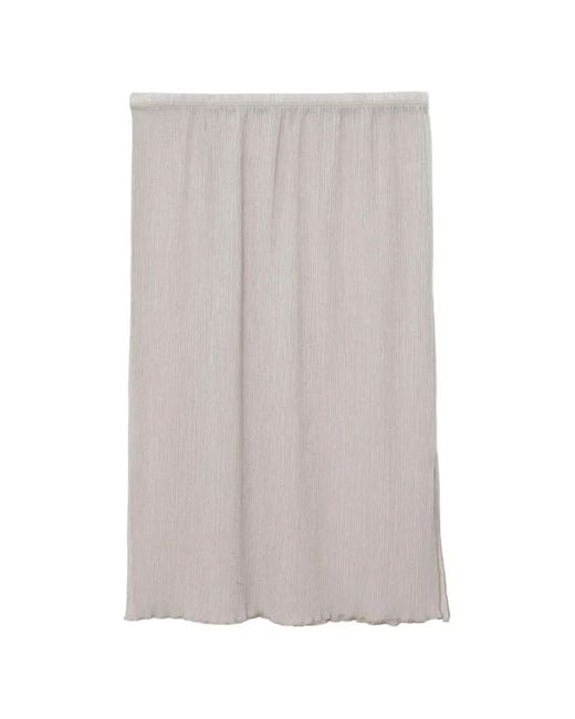 Baserange Gray Crinkled-Finish Straight Skirt
