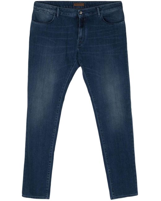 メンズ Corneliani Mid-rise Slim-fit Jeans Blue