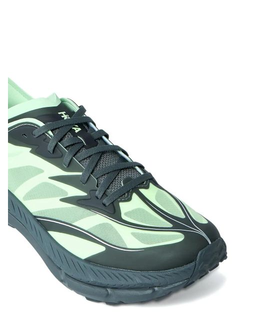Hoka One One Green Mafate Speed 4 Lace-Up Sneakers