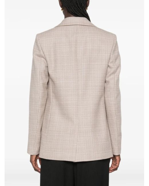 Fabiana Filippi Natural Checked-Pattern Single-Breasted Blazer